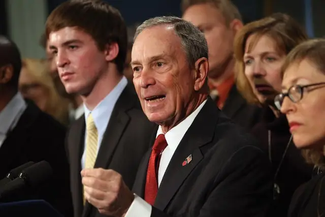 Mayor Bloomberg spoke at City Hall with survivors and families of victims of gun violence